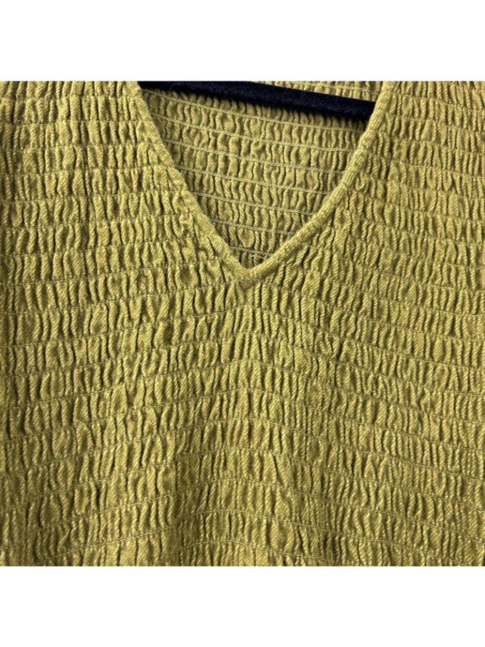 Madewell Flannel Lucie V-Neck Smocked Mini Dress Women’s Size M Green Babydoll - Picture 15 of 16
